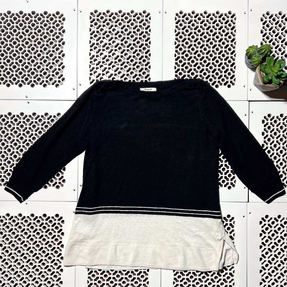 Madewell Linen Colorblock Pullover